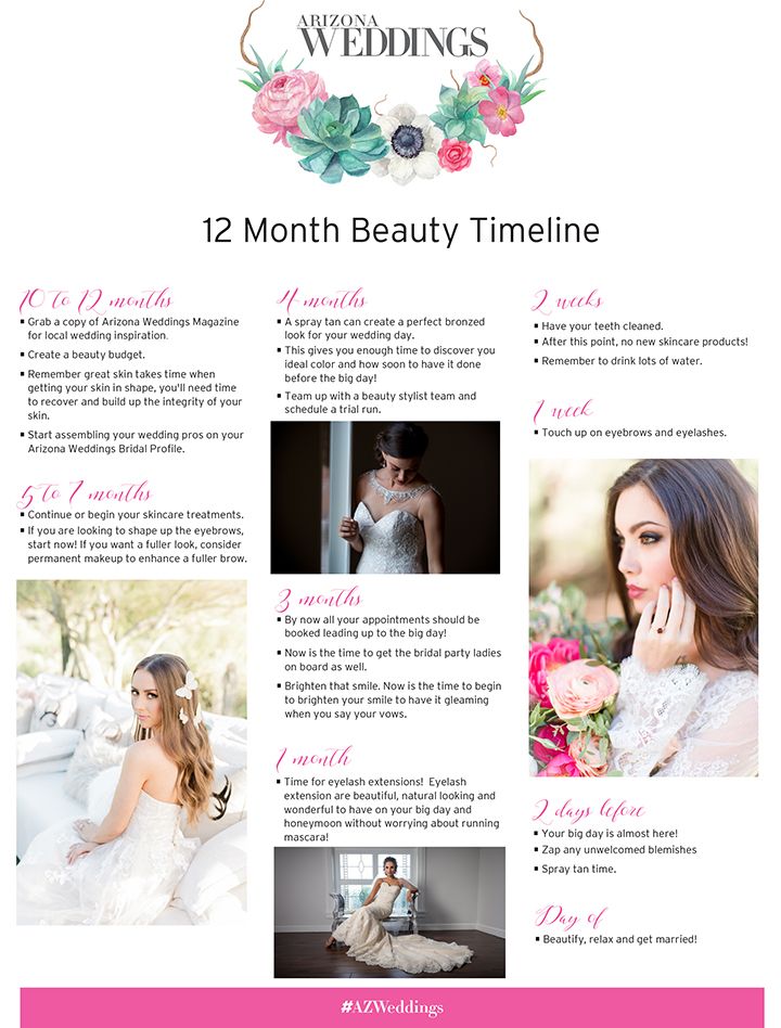 Wedding Magazines Best Of 12 Month Wedding Beauty Timeline