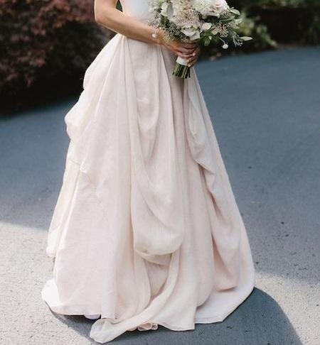Wedding Skirt Separates Beautiful Blush Draped Linen Ballgown Skirt Separate