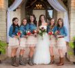 Western Wedding Dresses with Boots Elegant Denim Shirt and Ruffle Skirt Bridesmaid Country Wedding