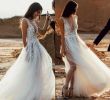 Where Can I Buy Tulle Inspirational Discount 2019 Summer Boho Tulle Beach Wedding Dresses Deep V Neck Sheer See Through A Line Appliques Split Bridal Gowns Cheap Long Sleeve Wedding