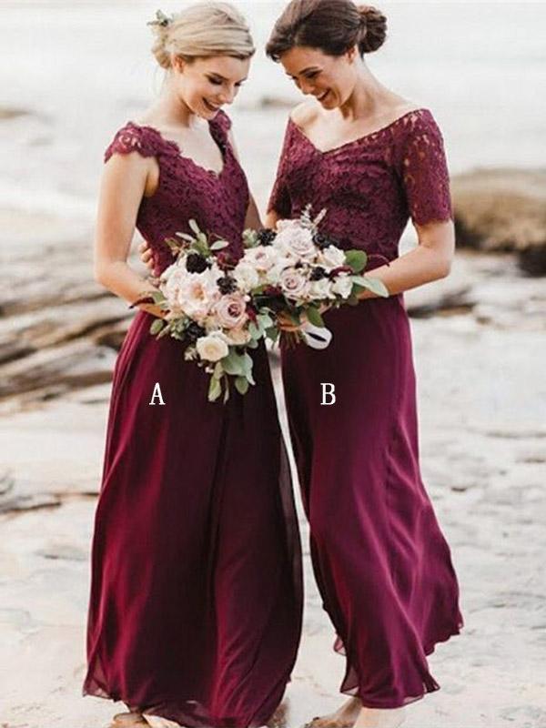 Where to Buy Mismatched Bridesmaid Dresses Best Of Lace Chiffon Mismatched Styles formal Long A Line Bridesmaid