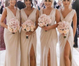 Where to Buy Mismatched Bridesmaid Dresses Elegant Simple A Line V Neck Sleeveless Floor Length Side Slit Long