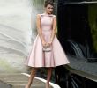 Where to Shop for Wedding Guest Dresses Beautiful Light Pink A Line Knee Length Bridesmaid Dresses Jewel Neck Crystal Sash Satin Prom Gown Short Puffy Wedding Guest Skirt Bridesmaid Dress Line