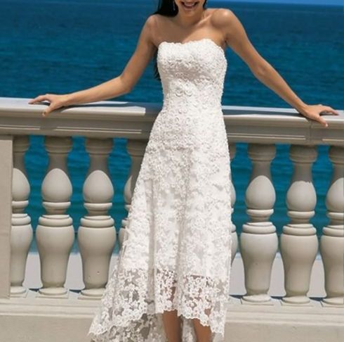 White Beach Wedding Dresses Casual Unique Informal Beach Wedding Dress S