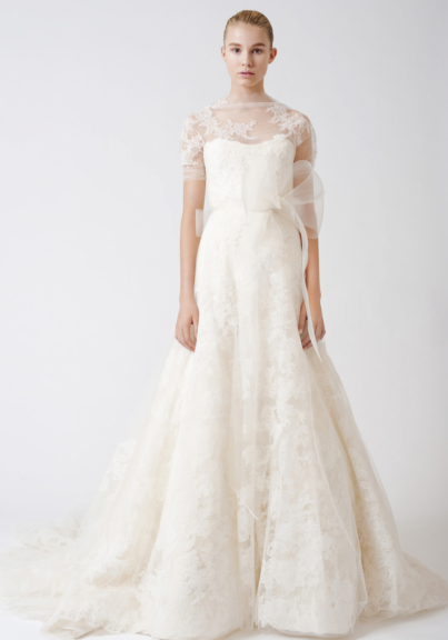 White by Vera Wang Short Sleeve Lace Wedding Dress Luxury Vera Wang