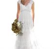 White Flowy Wedding Dress Luxury Dressesonline Women S V Neck Bohemian Wedding Dresses Lace Bridal Gown Vestido De Noivas