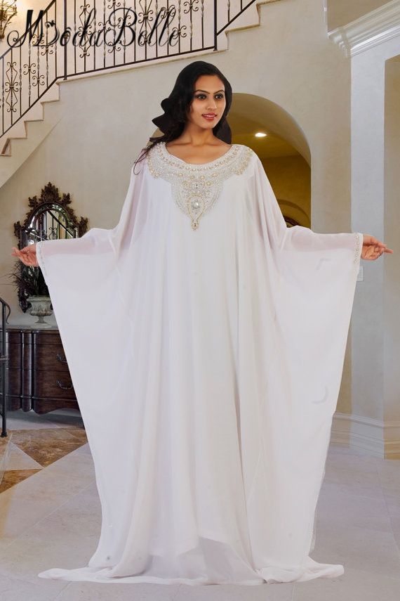 White Gala Dresses Luxury Robe Dubai Arabe Kaftan White Long Sleeve formal Dresses