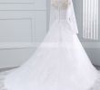 White Long Sleeved Wedding Dresses Unique Lace Wedding Dress with High Neck Long Sleeves Bridal Dress