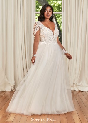 sophia tolli y bls camryn grace v neckline bridal gown 01 681