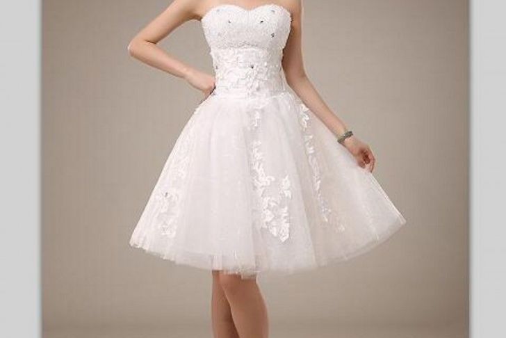 White Short Wedding Dresses Cheap Lovely to Buy White Short Wedding Dresses Sweetheart Beads