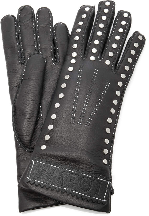 Loewe Studded Leather Gloves Size 6 5