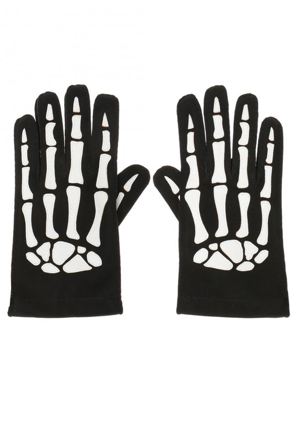 White Silk Gloves New Skeleton Motif Gloves Saint Laurent Vitkac Shop Online