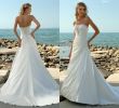 White Summer Wedding Dress Beautiful Discount 2019 White Ivory Satin Wedding Dresses A Line Strapless Beaded Lace Up Court Train Spring Summer Beach Garden Bridal Gown Plus Size Cheap A