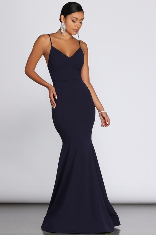 Windsor Plus Size Dresses Luxury Caroline formal Satin Rhinestone Dress – Windsor