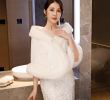 Winter Wedding Dresses with Fur Luxury 2018 Exquisite Long Faux Fur Wedding Bridal Wrap Beading Flower F the Shoulder Shawl Bridal Accessories for Wedding Dress From Fengyangg &price