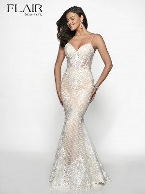 flair ny trumpet style lace formal dress 01 606