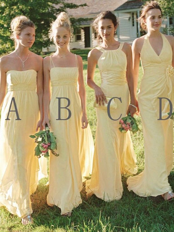 Yellow Wedding Dresses Bridesmaids Best Of 2019 Long A Line Chiffon Daffodil Bridesmaid Dresses
